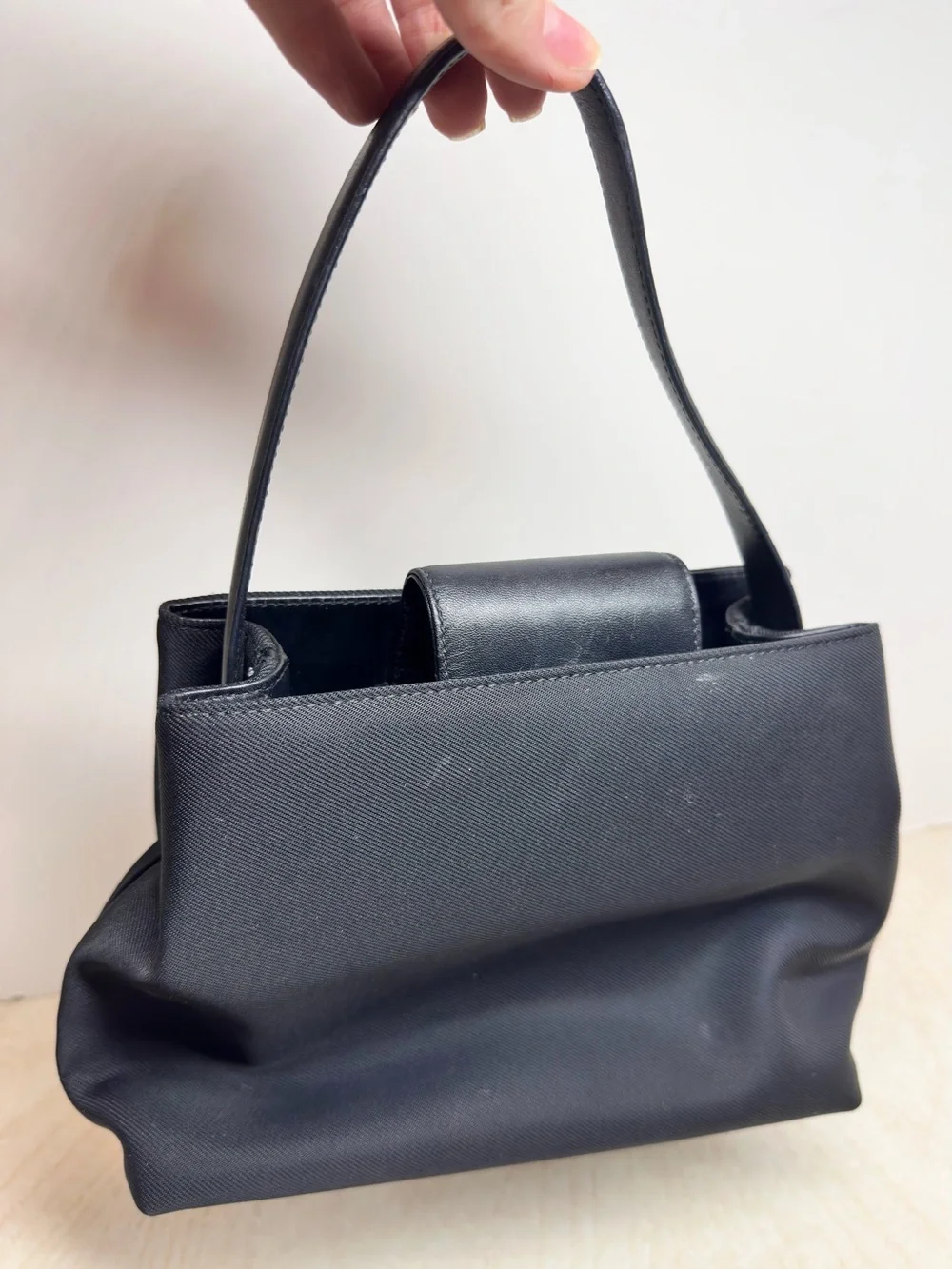 Vintage Coach Mercer 7417 Black Twill Leather Mini Satchel Y2K